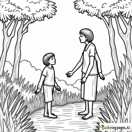 my teacher  and 7 children in the jungle