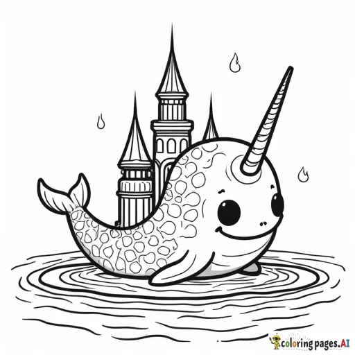 narwhal building a waffle castle with jelly