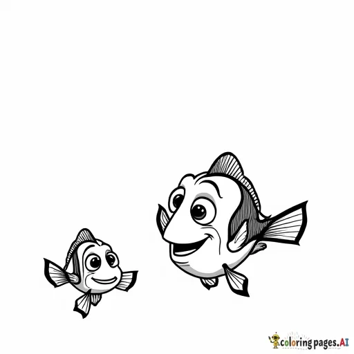 nemo and dory coloring pagws