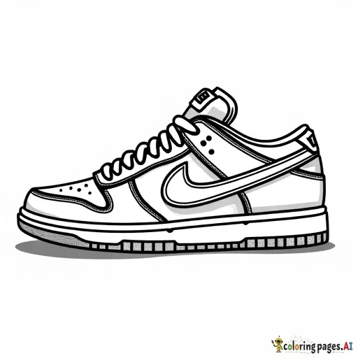nike dunks coloring page with nails