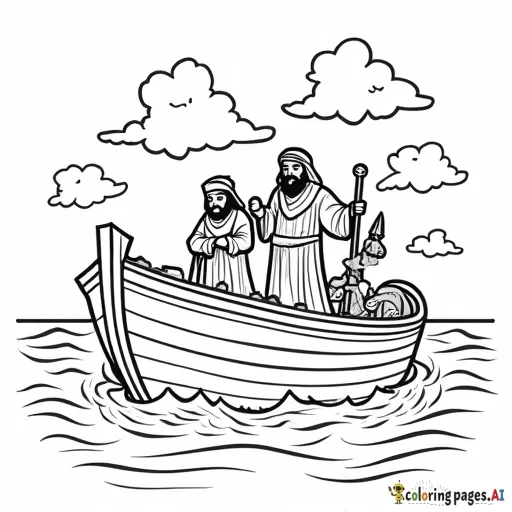 Noah and the Ark Coloring Page