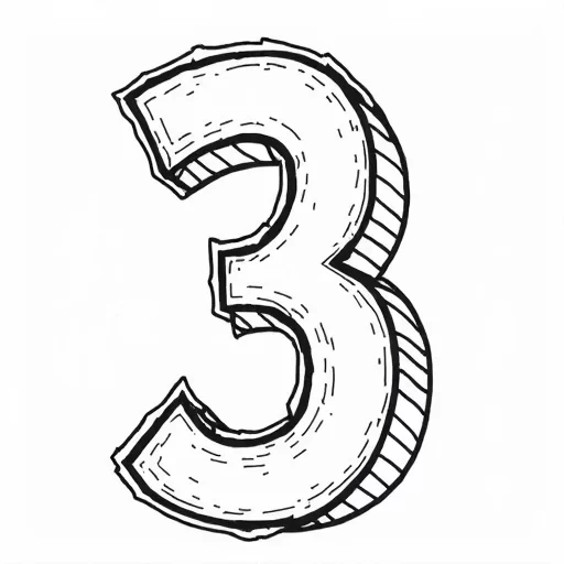 number 3 coloring page