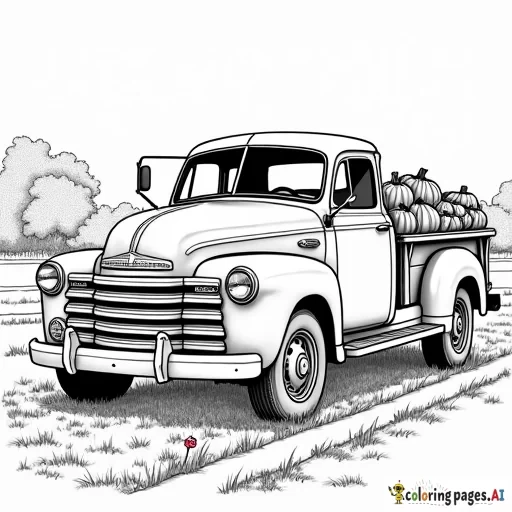 the word "MARK" withan old truck with pumpkins in an autumn setting