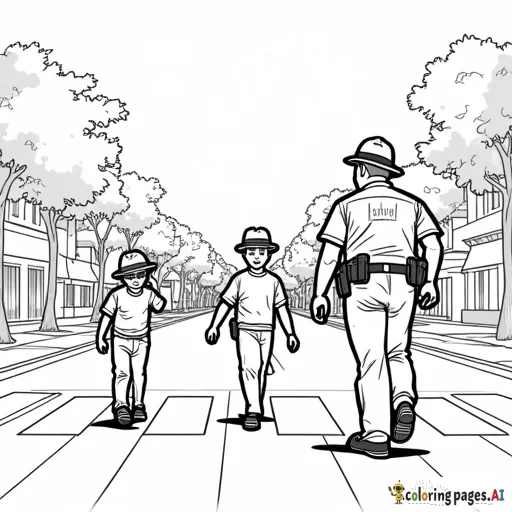 orange county Florida sheriff officer crossing kids across the street