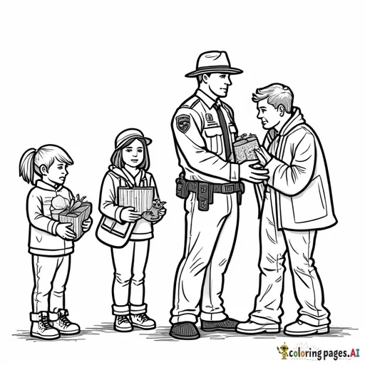 orange county Florida sheriff officer passing out Christmas toys to kids