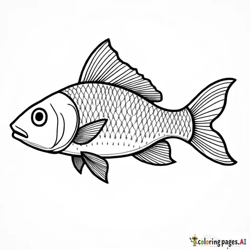 Peixes Coloridos  Um cardume de peixes de diferentes formas e tamanhos nadando ao redor de corais e algas.  Inclua detalhes como escamas, barbatanas e expressões fofas nos peixes. - Free Printable Coloring Page