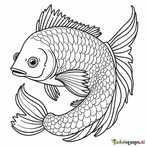 Peixes Coloridos  Um cardume de peixes de diferentes formas e tamanhos nadando ao redor de corais e algas.  Inclua detalhes como escamas, barbatanas e expressões fofas nos peixes. - Free Printable Coloring Page