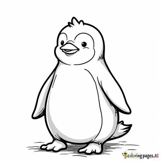 penguin waddling away smiling