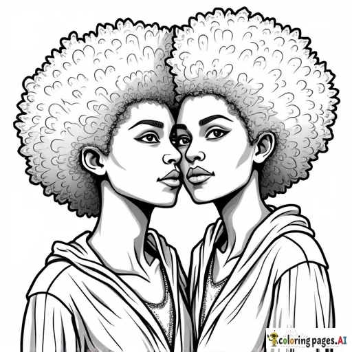 people of color with afro's PEACE & LOVE in the air