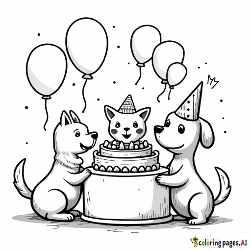 pets having a birthday party