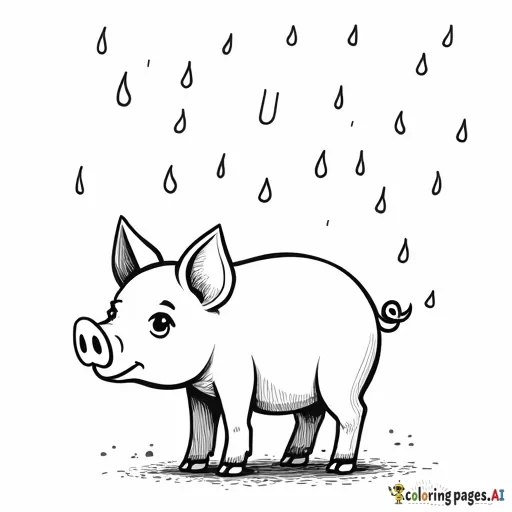 pig in the rain