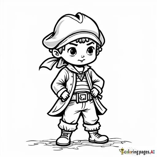 Pirate trying to still from a little boy. full body