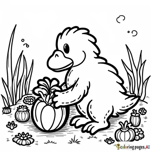 platypus tending to vegetable garden