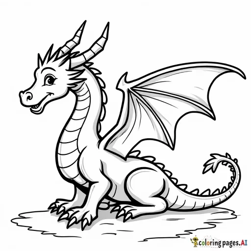 please create a dragon color by number scene
