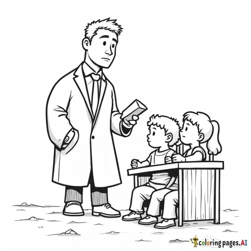 preacher in a suit and tie with a short haircut teaching a classroom of children wearing normal clothes reminding them to. bring their bible