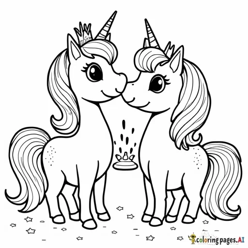 princess and unicorn at birthday party