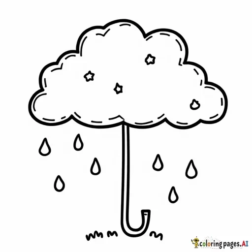 printable picture of a rain for pre-K student to color