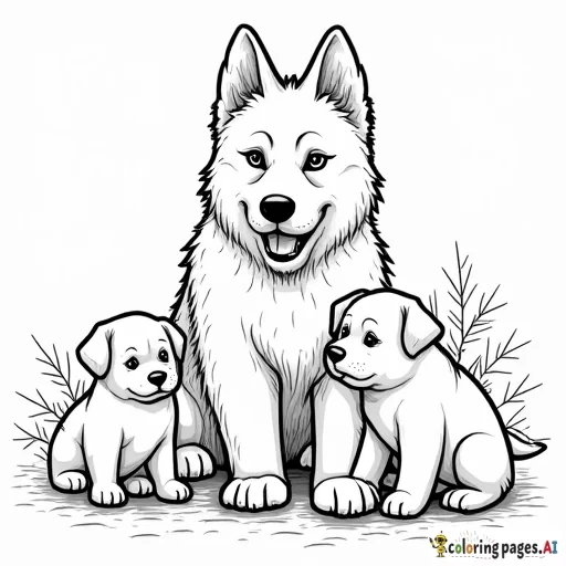 puppies and scary big dog