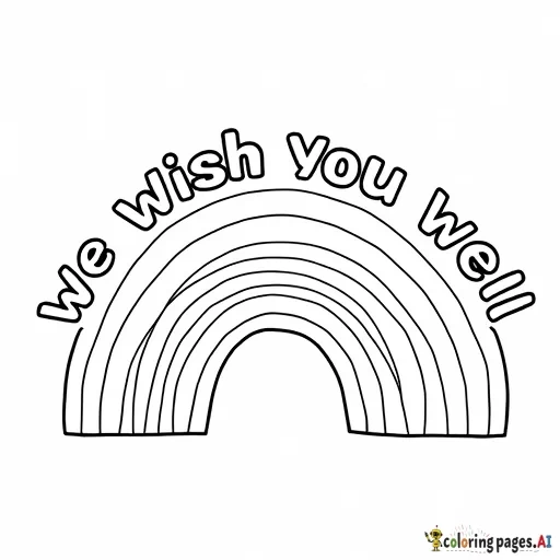 rainbow with We Wish You Well over the rainbow in bubble letters