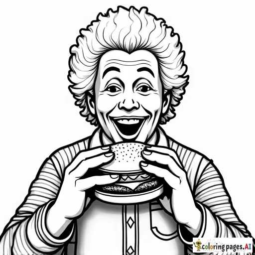 ronald mcdonald eating a burger