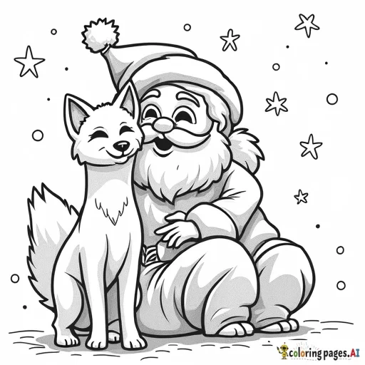 Santa with a arctic fox