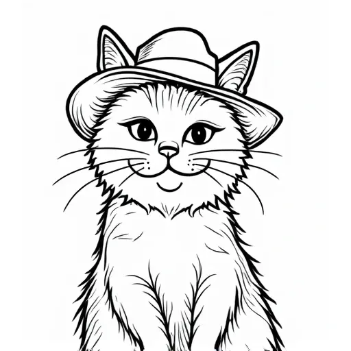 Sassy cats in hats - Free Printable Coloring Page