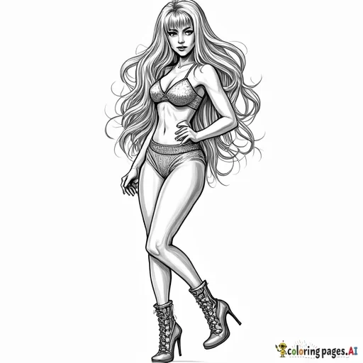 SEXY, FEMALE, CORSETTE, FEMININE, ELABRATE COSTUMING, LOMG HAIR, HIGH HEELS