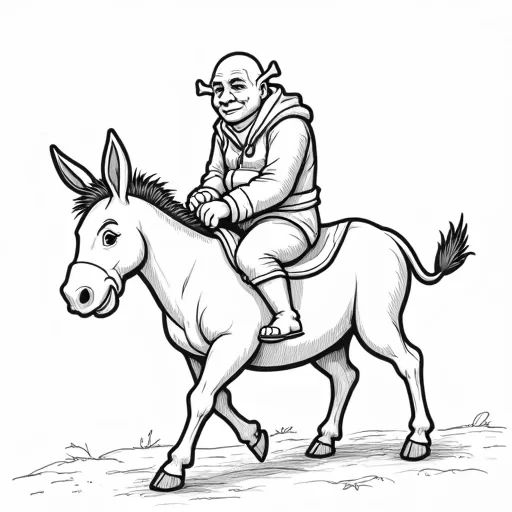 shrek​ riding donkey