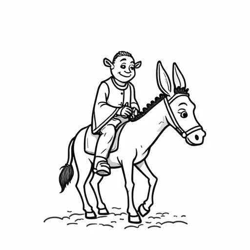 shrek​ riding donkey