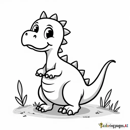Simple cartoon dinosaur
