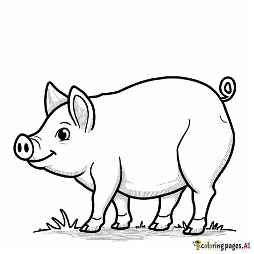 simple color by shape pig on a farm for kindergarten kids