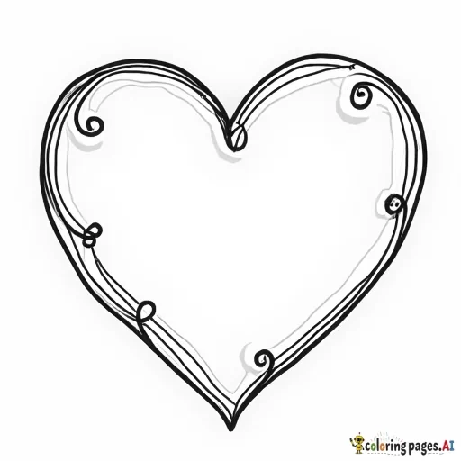 Simple Heart - A classic heart shape with a few decorative swirls around it.