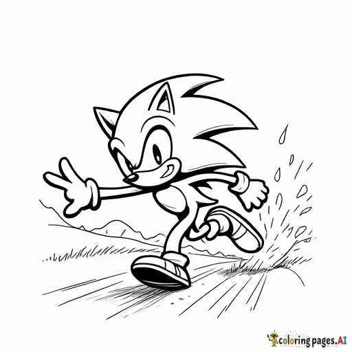 Sonic the hedgehog running fast in green hills