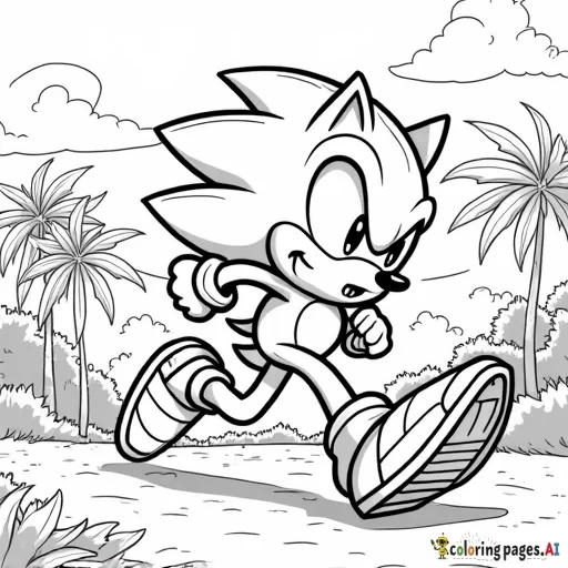 Sonic the hedgehog running in green hills