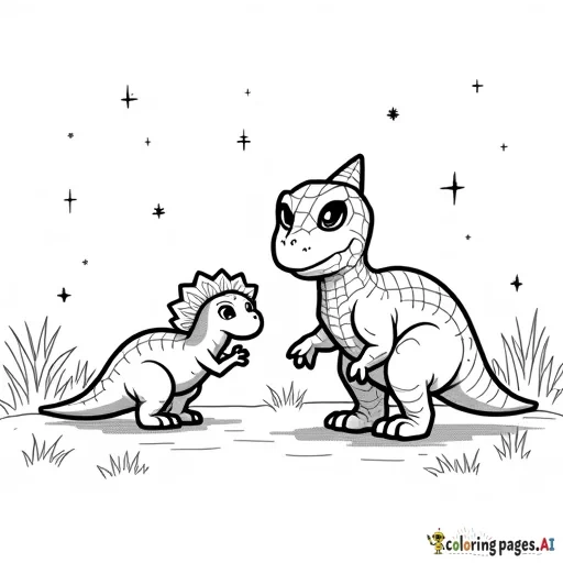 spider man and 2 dinosaurs at a party