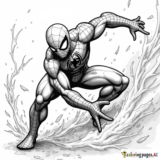 spider-man being caught by venom