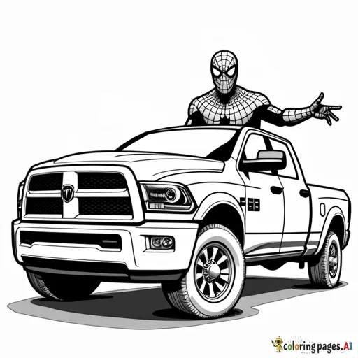spiderman in a dodge ram 1500