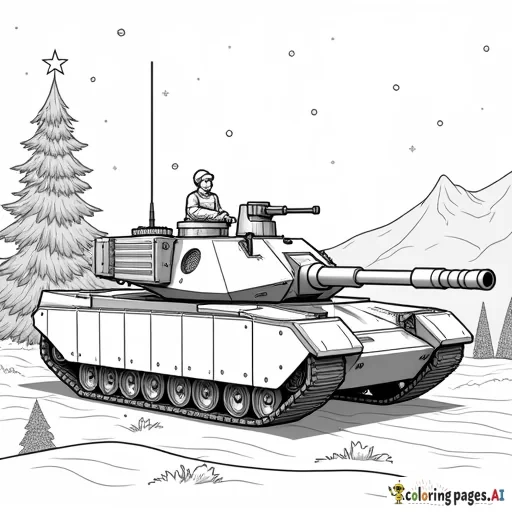 tank with christmas background