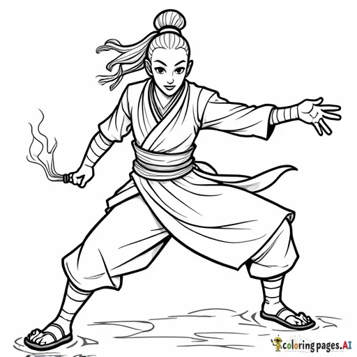 The characters of avatar the last airbender defeating princess Azula