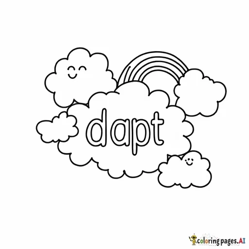 The word “adapt” in clouds with a rainbow and smiley faces