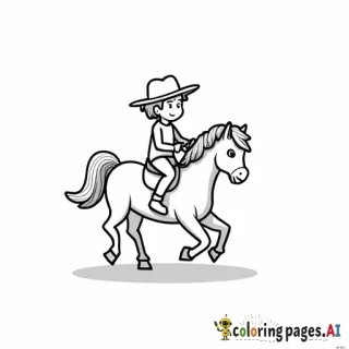 kid riding horse