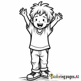 10 kids praising in shirts and pants