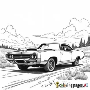 1970 plymouth road runner superbird on a country road