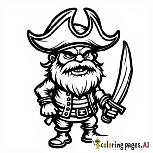 2 Old pirates stilling.  Angry face. Full body. Cartoon style