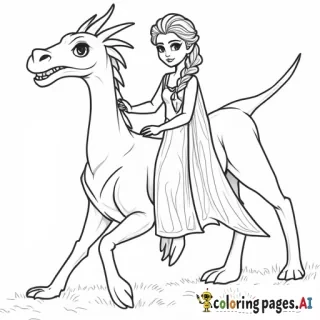 elsa riding a dragon