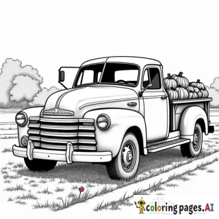 the word "MARK" withan old truck with pumpkins in an autumn setting