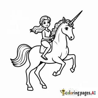 elsa riding a unicorn