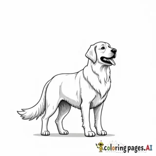Minimalist Golden Retriever coloring page