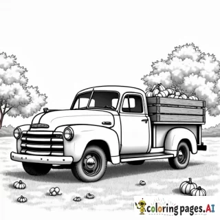 the word "MARK" withan old truck with pumpkins in an autumn setting