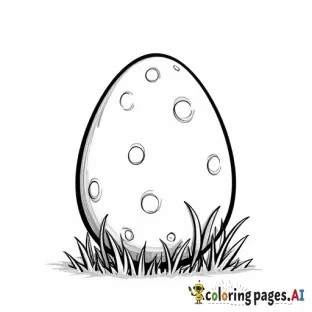 a black and white line art of one easter egg for toddlers coloring page. in vector style, extra extra   very thick bold lines, very simple, no added details, no frills, no grass,  no intriquite details,, no shadowing, only black and white